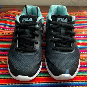 Fila Toddler Girls Sneakers Size 10.5c Black and Teal